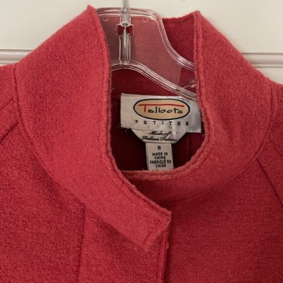 Talbots Red Italian Wool Pea Coat, Size S - Picture 2 of 11